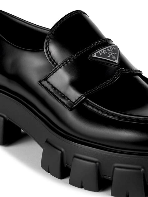 prada monolith loafers pointy|prada monolith loafers men.